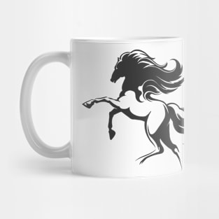 Running Horse Silhouette Emblem Mug